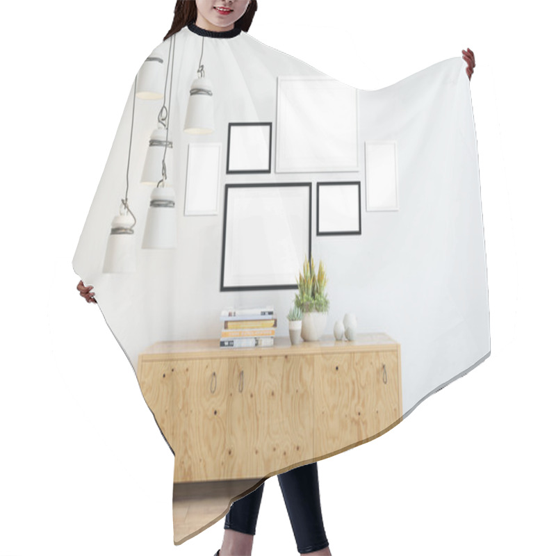 Personality  Frame Mockup, Poster Mock-up, Product Mockups, Canvas Mockup, Presentation Art Work, Scandinavian Style  Stock Image Hair Cutting Cape