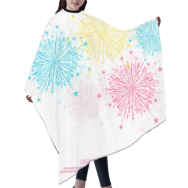 Personality  Vector Firework Design. Hair Cutting Cape