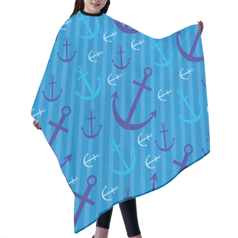 Personality  Seamless Anchor Pattern In Vector Format. Hair Cutting Cape