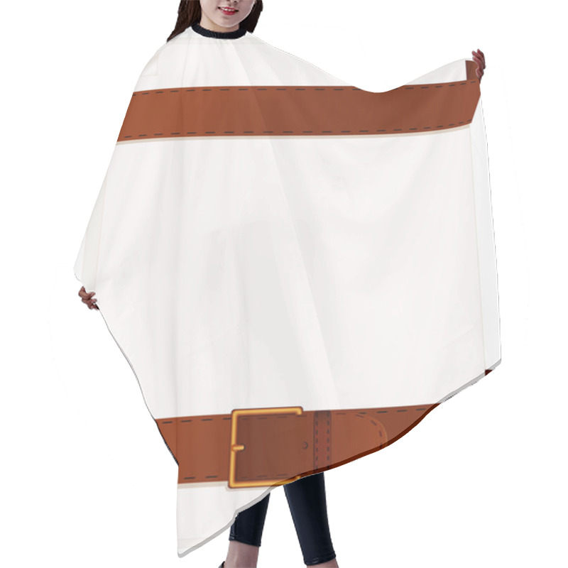 Personality  Two Leather Belts And Paper For Notes On A Pure Background Hair Cutting Cape