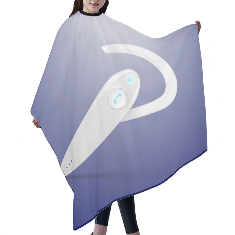 Personality  Vector White Wireless Headset, Mobile Communication Hair Cutting Cape