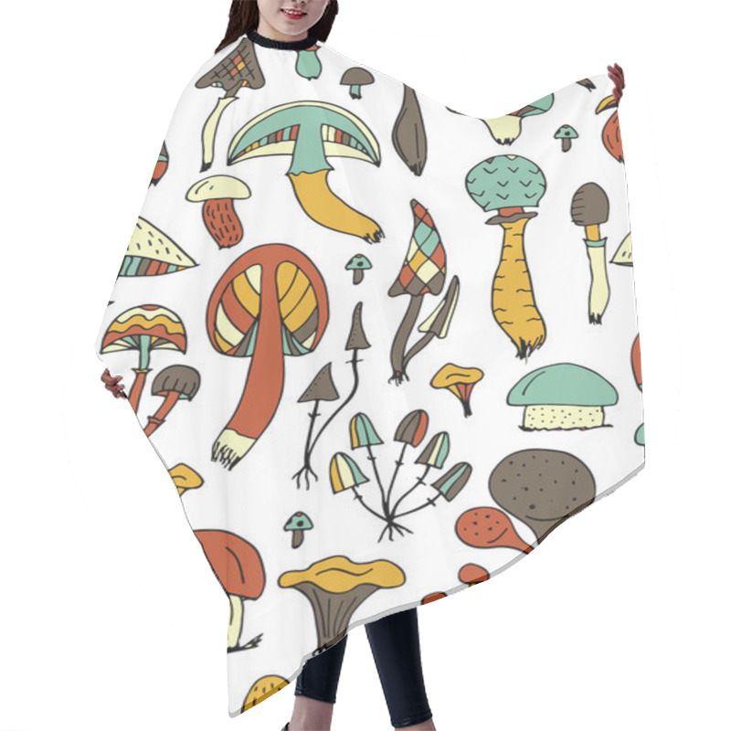 Personality  Mushrooms, Seamless Pattern For Your Design Hair Cutting Cape