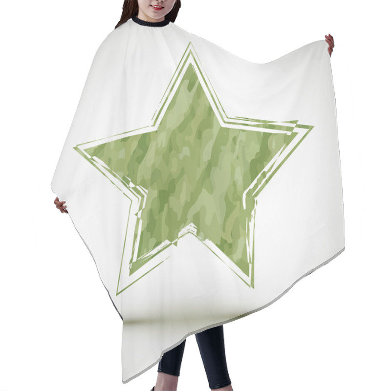 Personality  Vector Illustration With Grunge Camouflage Star. Elements For Your Design Hair Cutting Cape