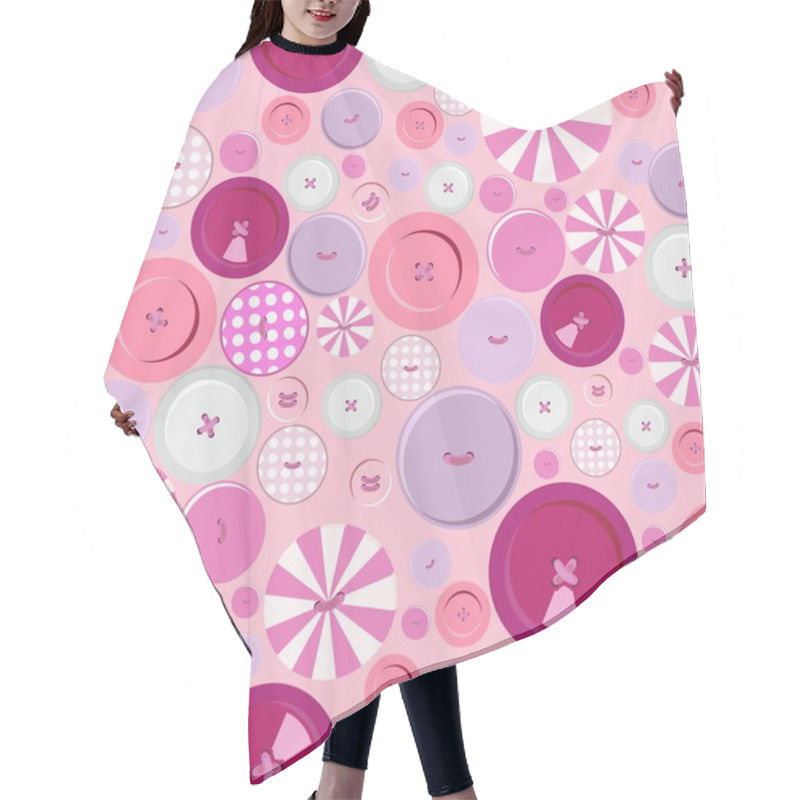 Personality  Buttons Endless Pattern Hair Cutting Cape