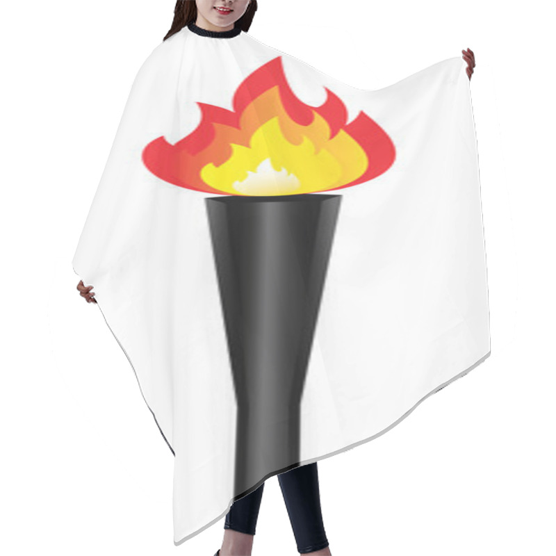 Personality  Olympic Torch With Flame Isolated. Vector Hair Cutting Cape