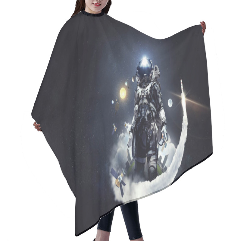 Personality  Astronaut Walking On An Unexplored Planet. Mixed Media Hair Cutting Cape