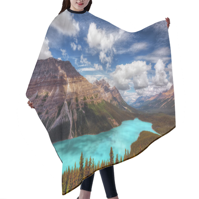 Personality  Beautiful Aqua Blue Mountain Lake Hair Cutting Cape