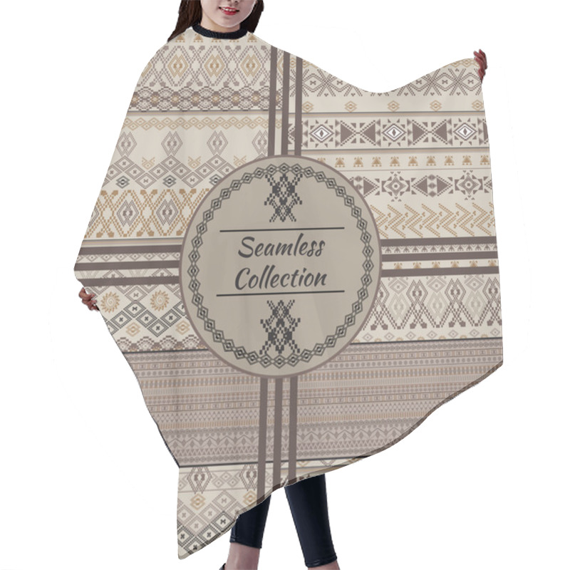 Personality  Set Of Ethnic Tribal Geometric Patterns Hair Cutting Cape