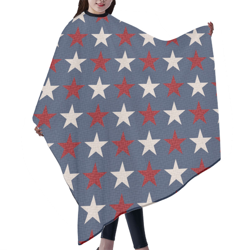 Personality  Seamless Patriotic Stars Background Hair Cutting Cape