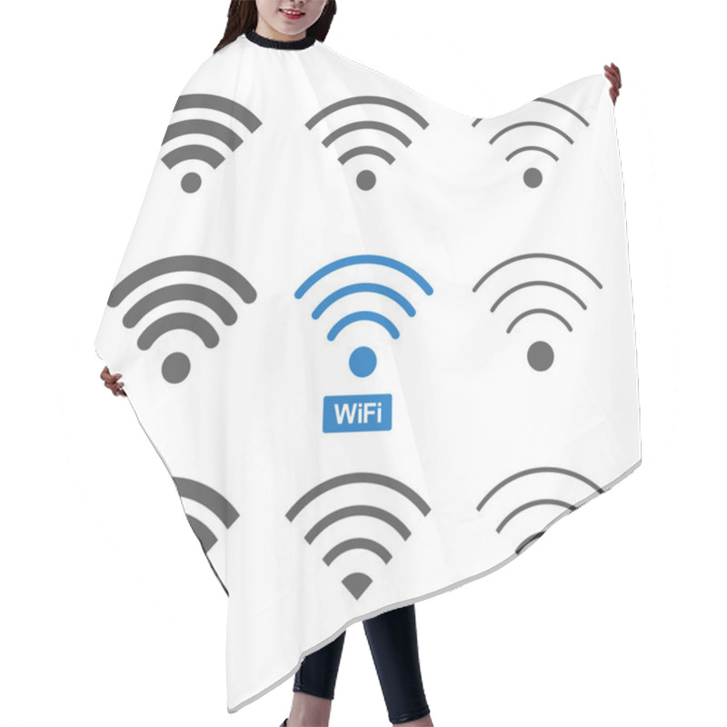 Personality  Wireless Wifi Icons Set Hair Cutting Cape