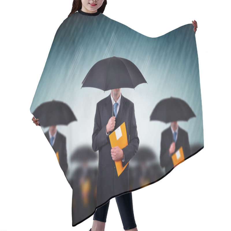 Personality  Businessmen In Rain Hair Cutting Cape