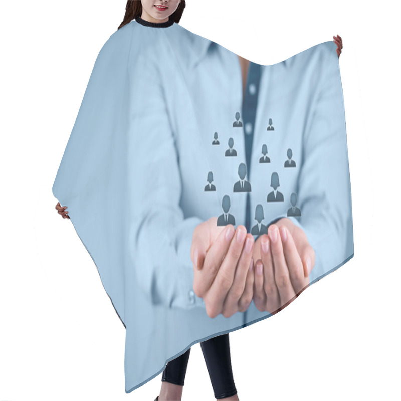 Personality  Customer Or Employees Care Concept Hair Cutting Cape