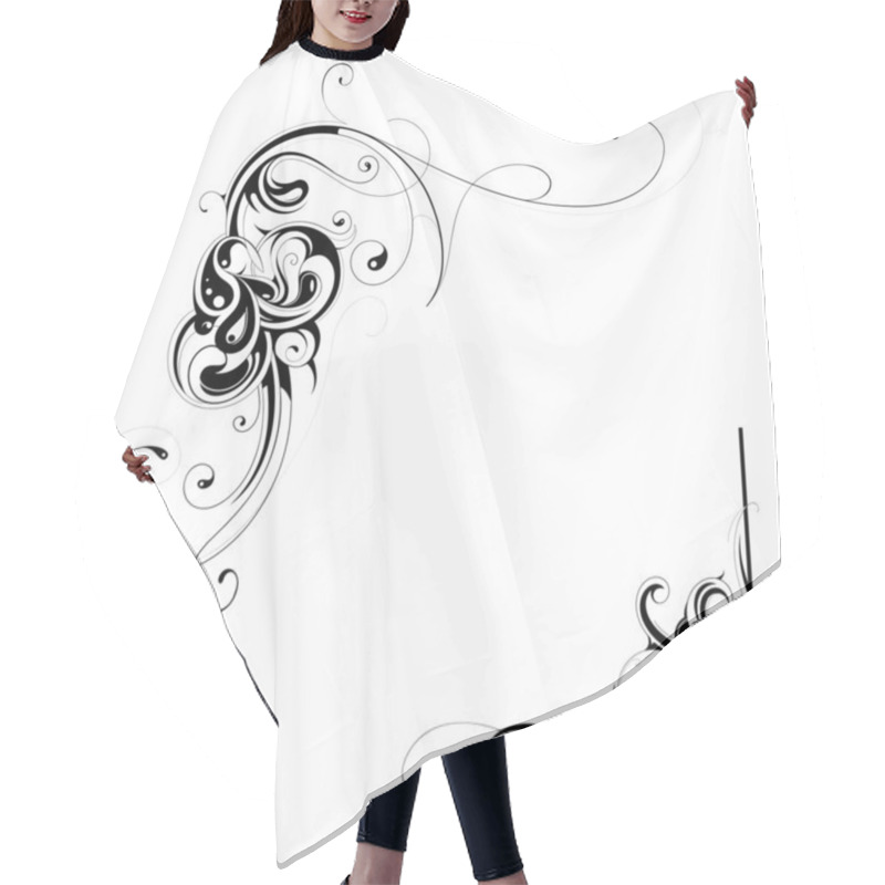 Personality  Floral Frame Parts As Design Elements Hair Cutting Cape