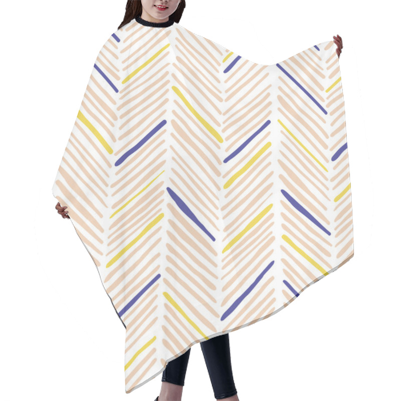 Personality  Trendy Simple Seamless Many Zigzag Pattern Hair Cutting Cape