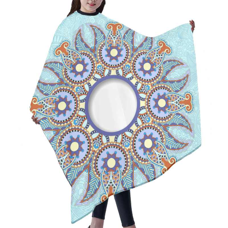 Personality  Floral Round Pattern In Ukrainian Oriental Ethnic Style Hair Cutting Cape