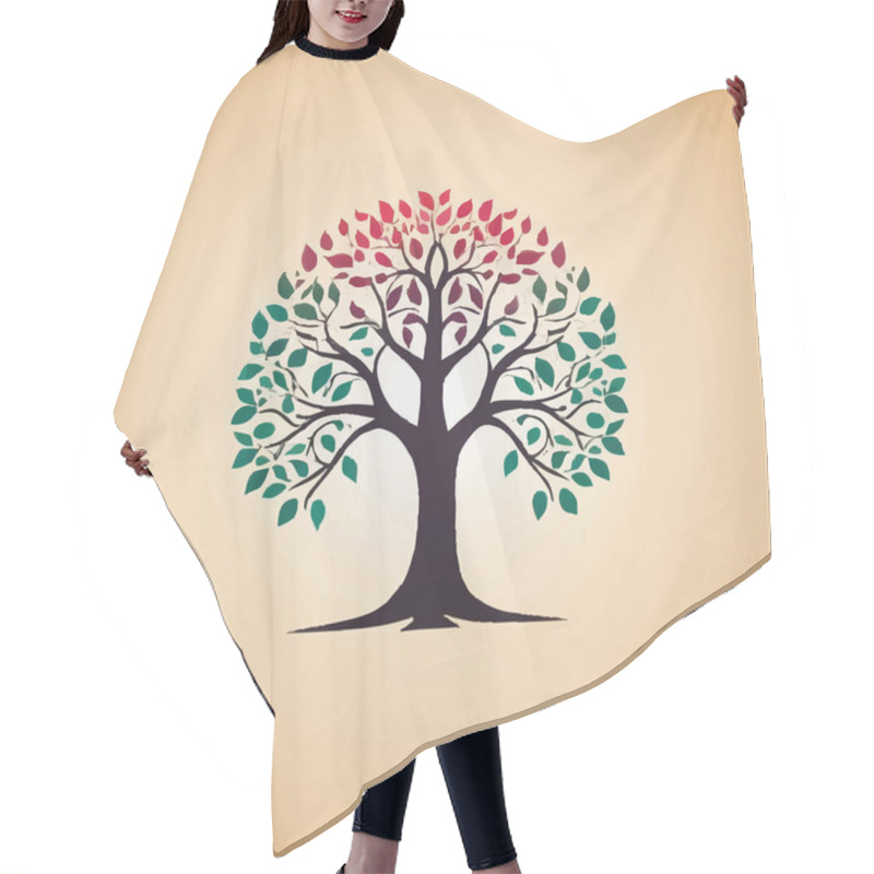 Personality  Abstract Tree Illustration Art Design For Social Media Template Backgrounds. Hair Cutting Cape