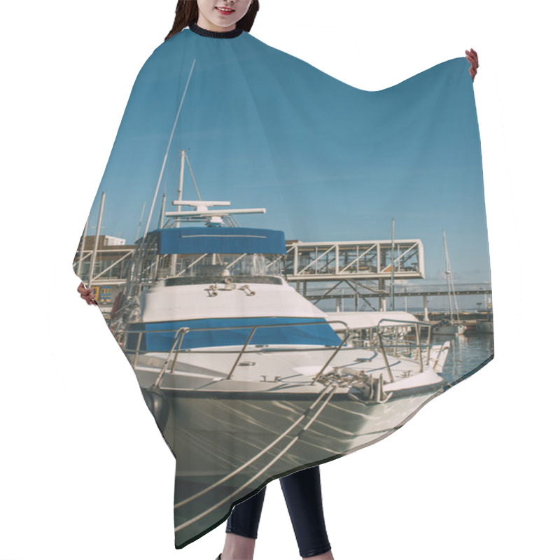 Personality  Sunshine On Docked Yacht In Mediterranean Sea Hair Cutting Cape