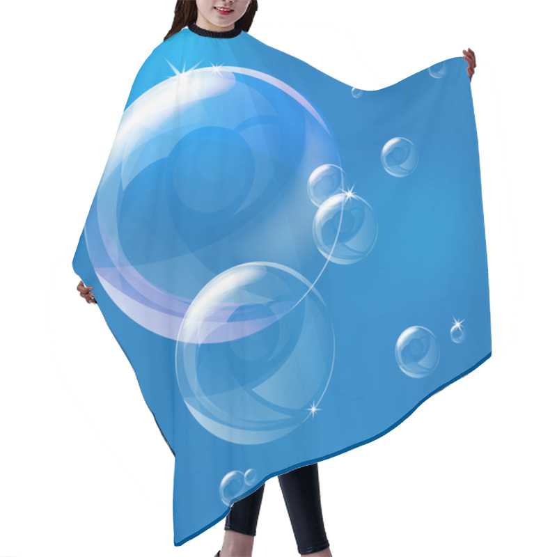 Personality  Blue Bubbles Hair Cutting Cape