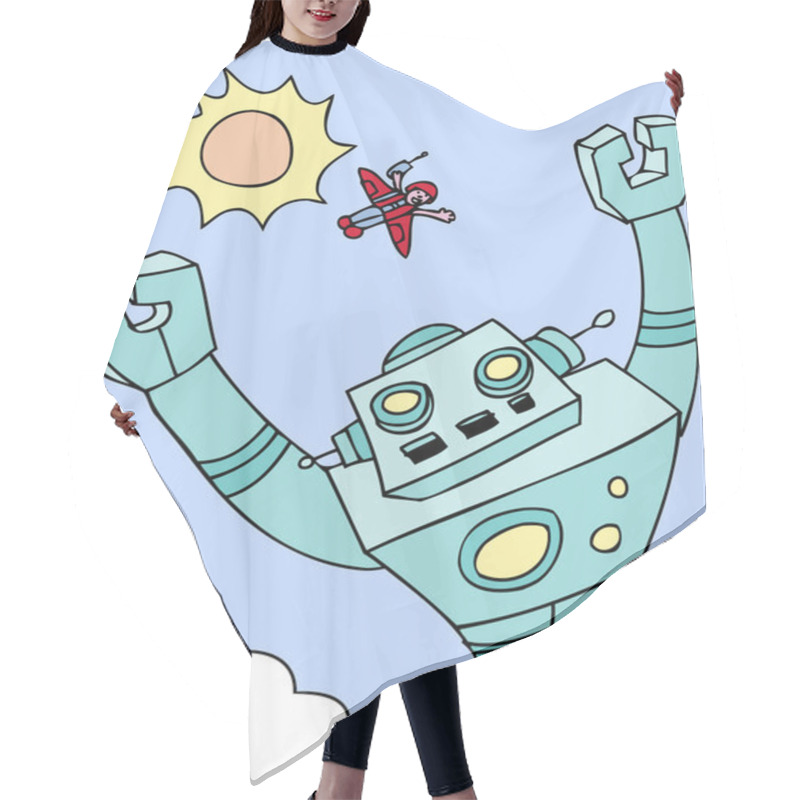 Personality  Flying Giant Robot Hair Cutting Cape