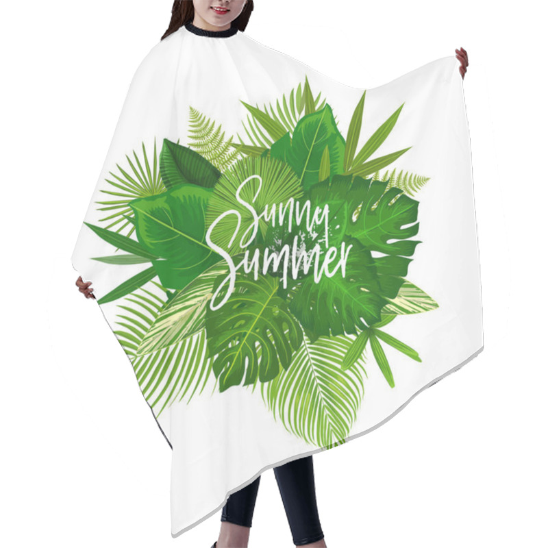 Personality  Sunny Summer Tropical Palm Leaf Poster Hair Cutting Cape