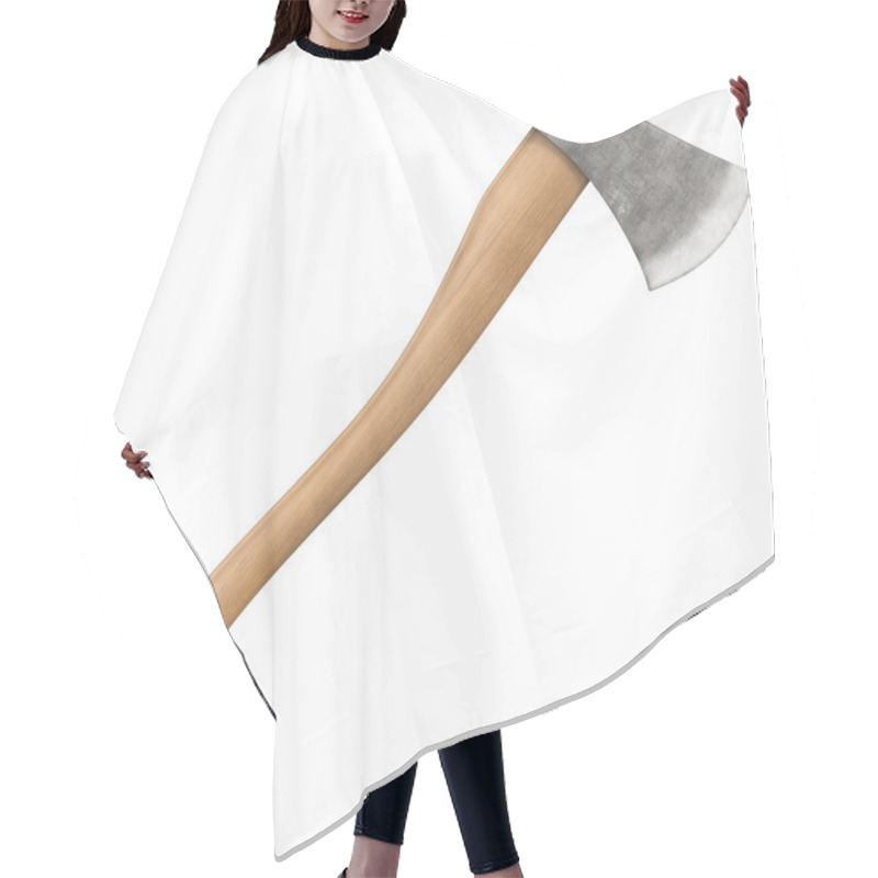 Personality  Axe Isolated On White Hair Cutting Cape