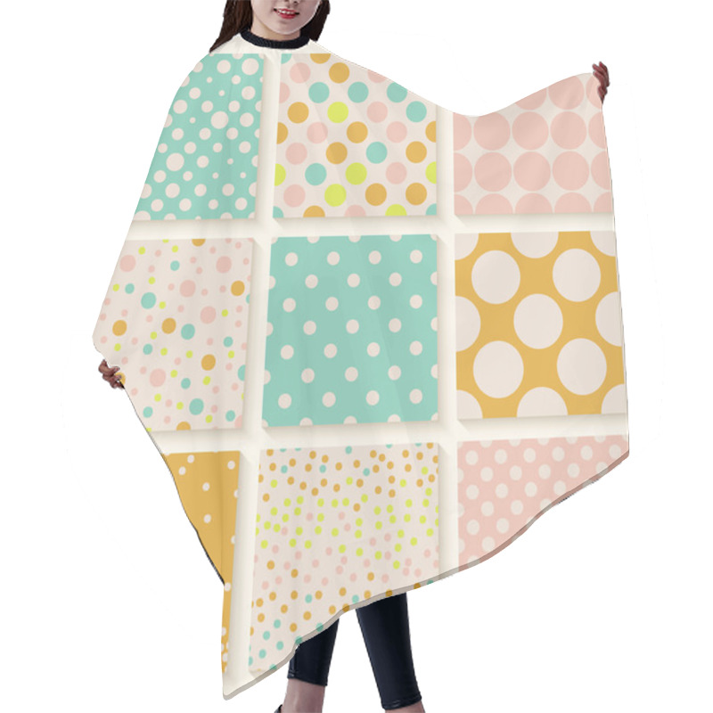 Personality  Polka Dots Seamless Pattern Set Hair Cutting Cape