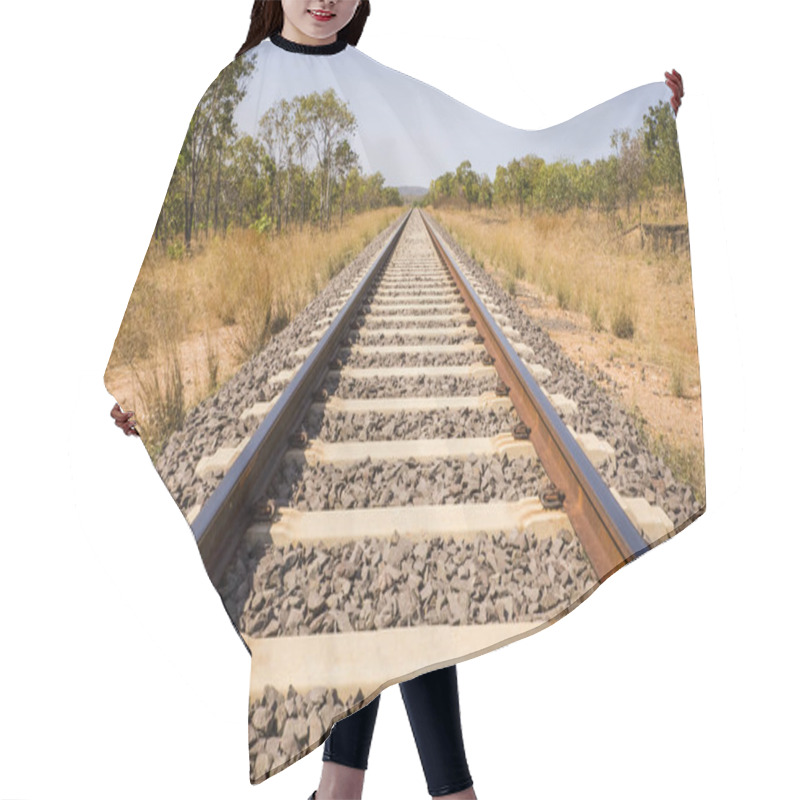 Personality  Railway Line Outback Australia Hair Cutting Cape