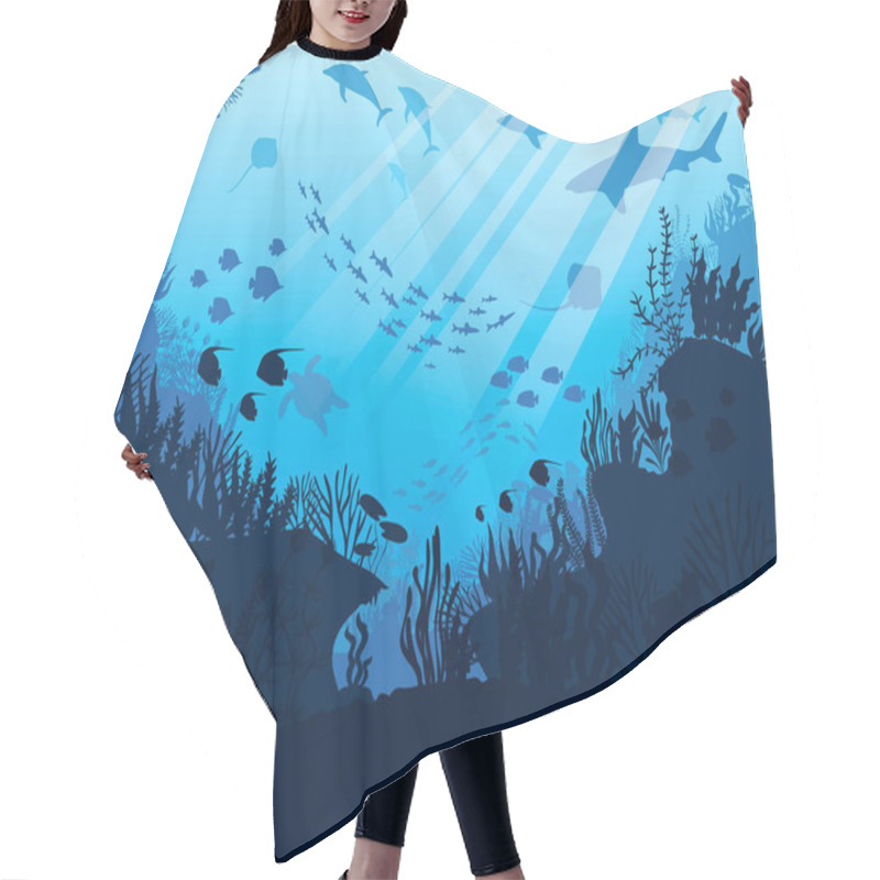 Personality  Sea Underwater. Ocean Bottom Hair Cutting Cape