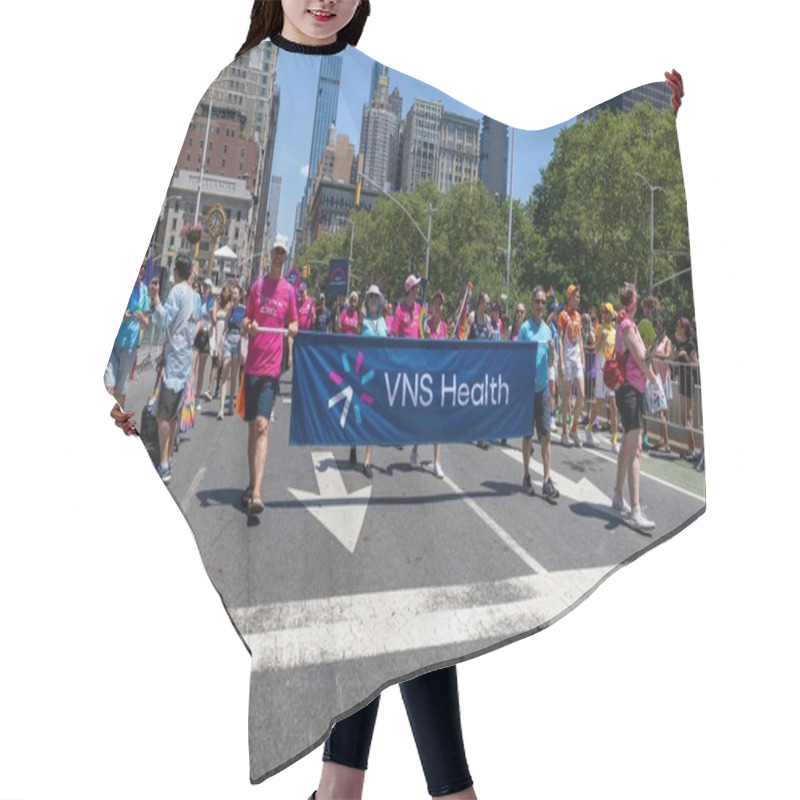 Personality  The VNS Health Supporting Pride Month Parade 2022 On The Streets Of New York City, USA Hair Cutting Cape