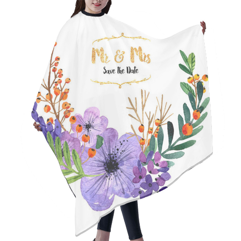 Personality  Collection Of Painted Flowers Hair Cutting Cape