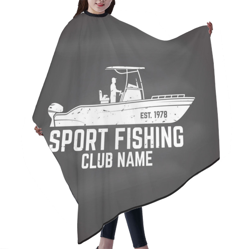 Personality  Fishing Sport Club. Vector Illustration. Hair Cutting Cape