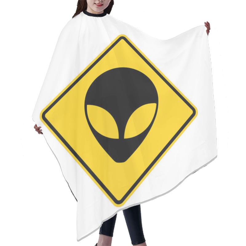 Personality  Road Sign - Alien Ahead Hair Cutting Cape