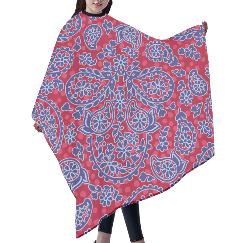 Personality  Vector Seamless Artistic Gentle Paisley Pattern Hair Cutting Cape