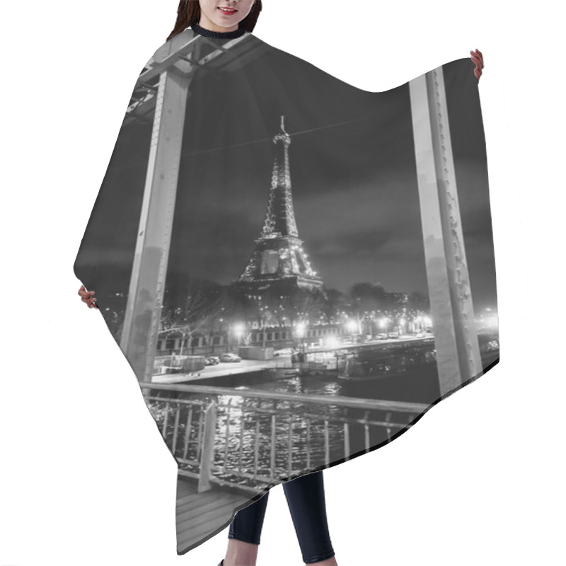 Personality  Paris, France - JAN 19, 2022: The Iconic Eiffel Tower Illuminated At Night, Wrought-iron Lattice Tower Designed By Gustave Eiffel On The Champ De Mars In Paris, France. Hair Cutting Cape