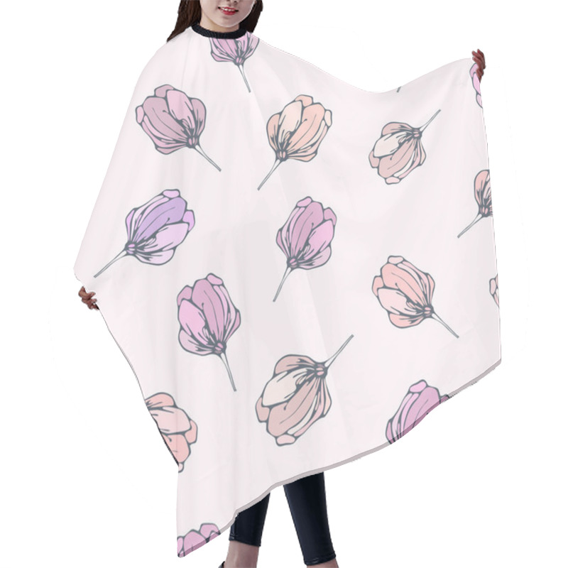 Personality  Tender Spring Flowers Pattern Hair Cutting Cape