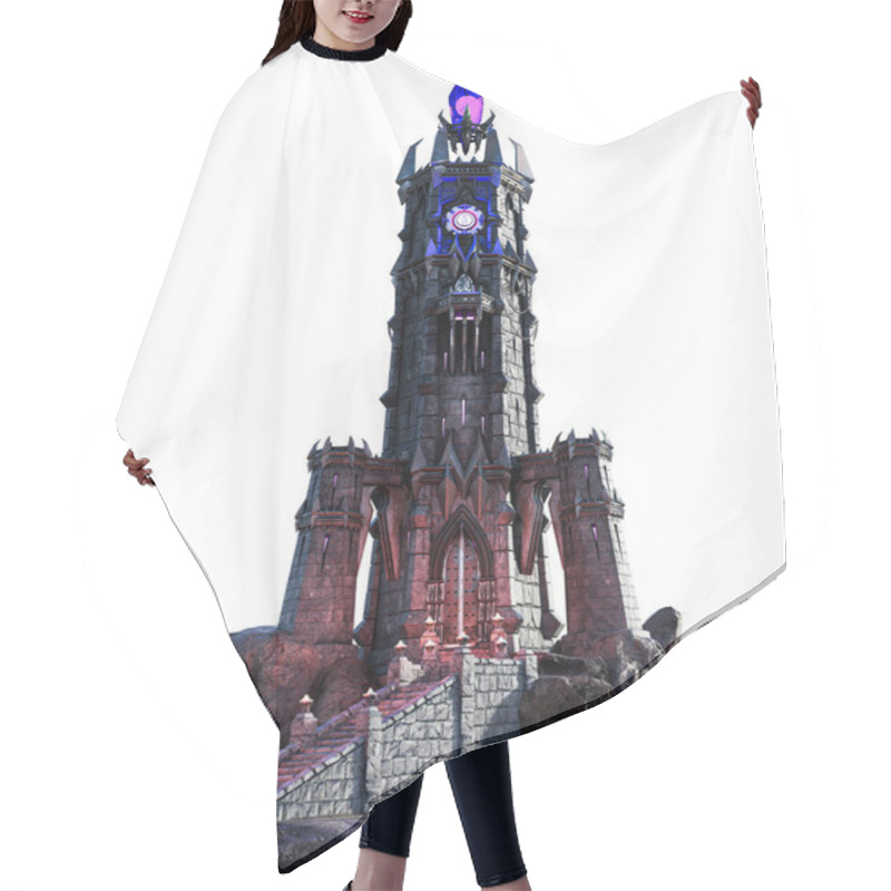 Personality  Fantasy Magic Dark Evil Tower, 3D Illustration, 3D Rendering Hair Cutting Cape