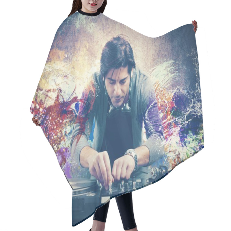 Personality  DJ Playing Music Hair Cutting Cape