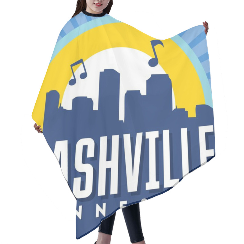 Personality  Nashville Tennessee With Blue Background Hair Cutting Cape