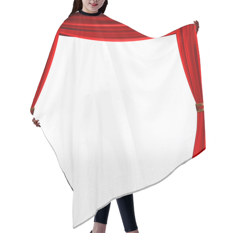 Personality  Red Curtain Hair Cutting Cape