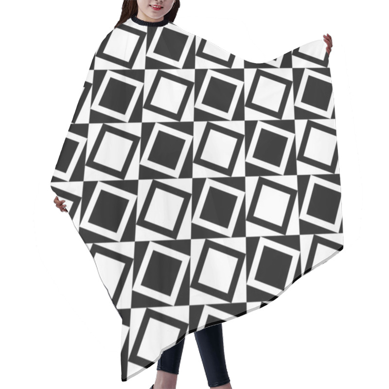 Personality  Seamless Squares Pattern Hair Cutting Cape