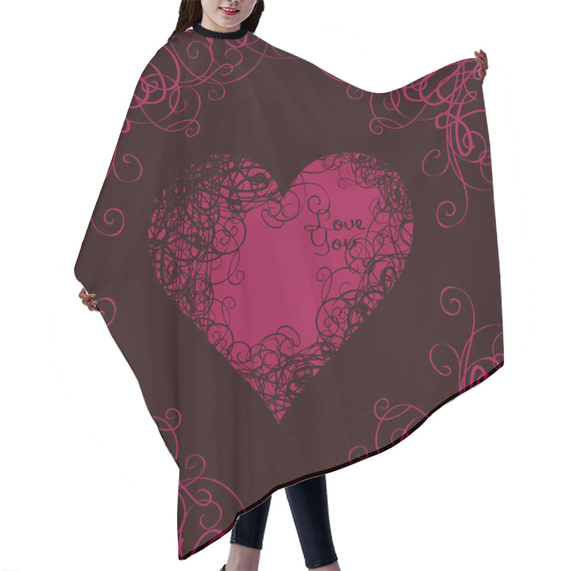 Personality  Heart In Curls Hair Cutting Cape