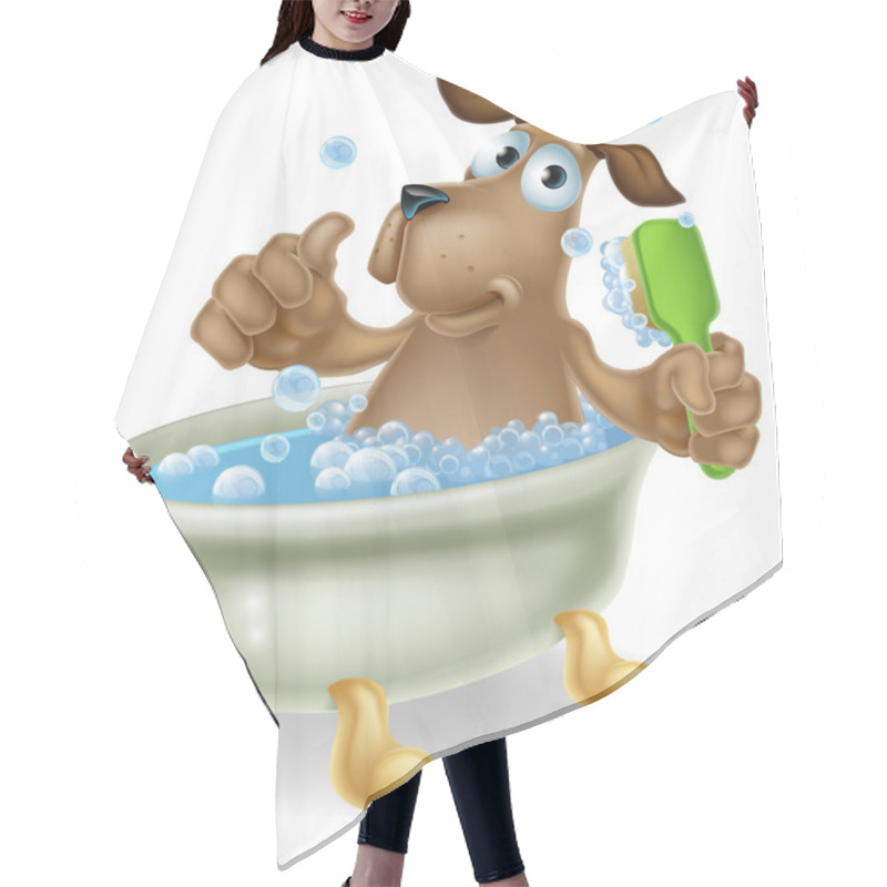 Personality  Dog In Bubble Bath Cartoon Hair Cutting Cape