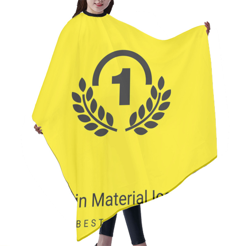 Personality  Award Medal Of Number One With Olive Branches Minimal Bright Yellow Material Icon Hair Cutting Cape