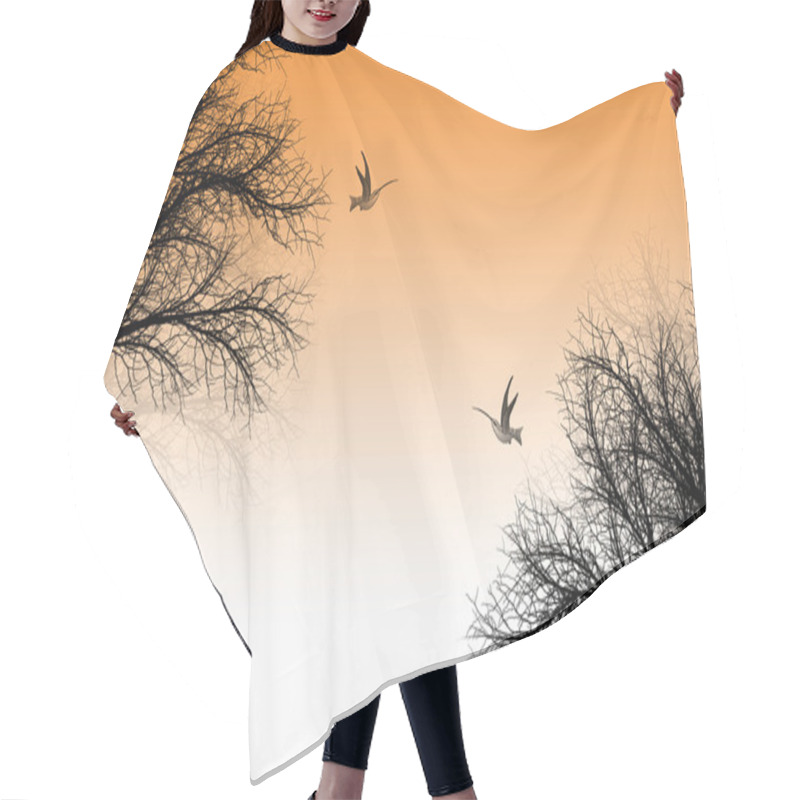 Personality  Trees And Birds Hair Cutting Cape