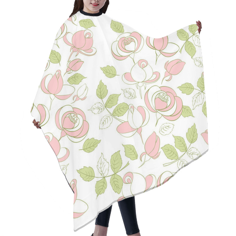 Personality  Seamless Pattern With Roses Hair Cutting Cape