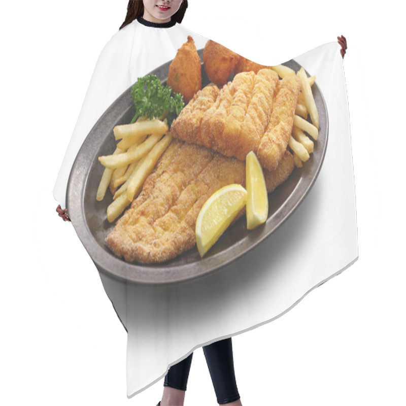 Personality  Southern Fried Fish Plate, American Cuisine Hair Cutting Cape