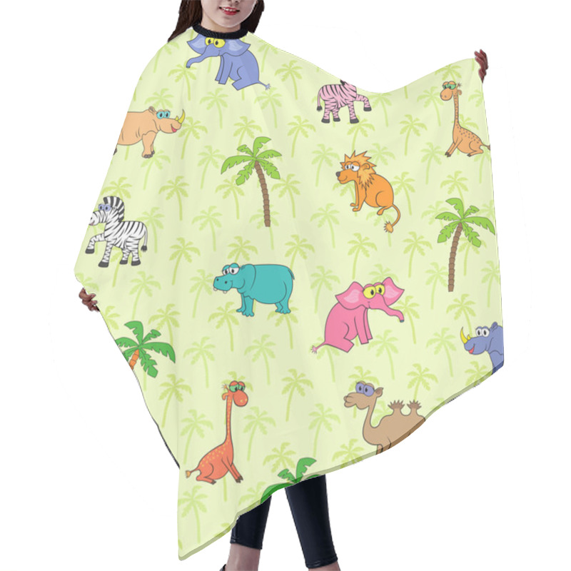 Personality  Seamless Different Animal Pattern Hair Cutting Cape