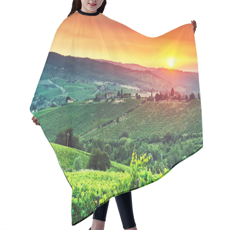 Personality  Chianti Vineyard, Tuscany,Italy Hair Cutting Cape