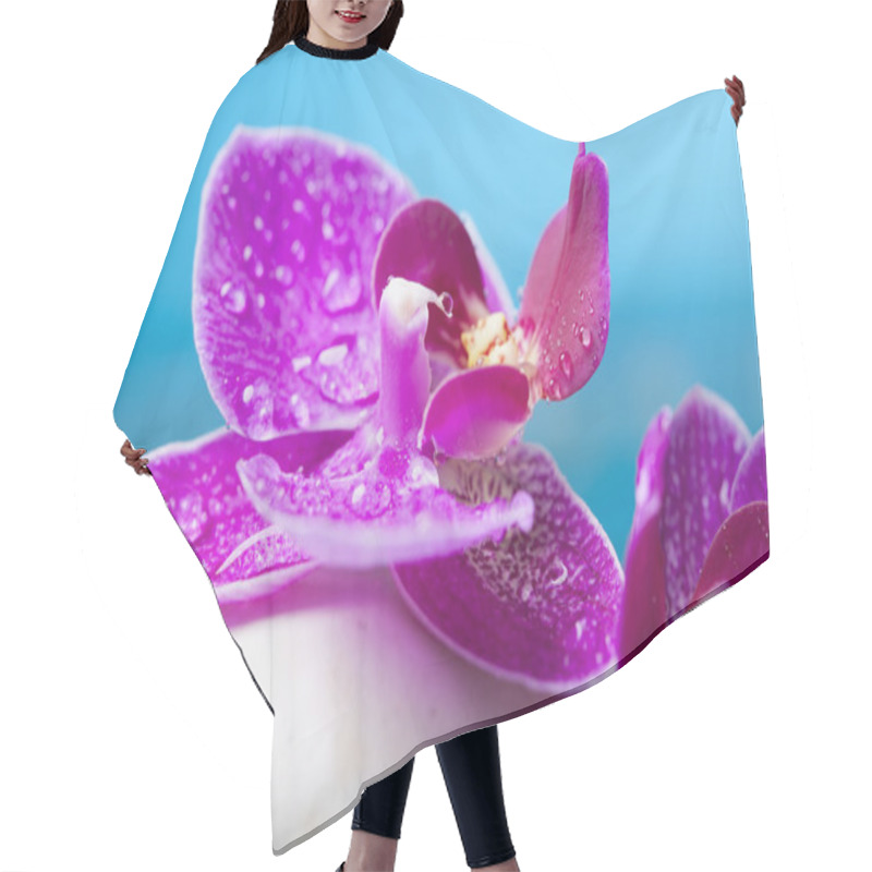 Personality  Orchid Flowers And  Zen Stone Hair Cutting Cape