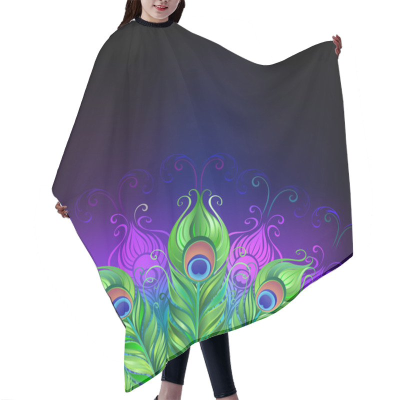 Personality  Peacock Tail Background Hair Cutting Cape